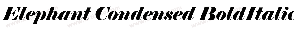 Elephant Condensed BoldItalic字体转换